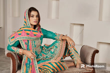 Tulip pants readymade - green and orange