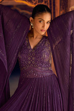 Purple Indo western stylish anarkali gown