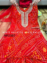 Niks collection - 3 piece bandhani suit in red