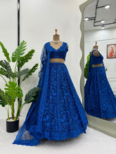Royal blue sequinned partywear Lehenga