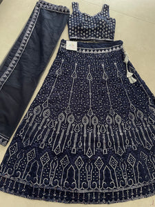 Partywear midnight blue Lehenga