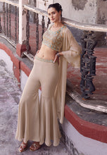 Beige flared trouser style with cape readymade