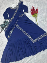 Viral saree gown in blue