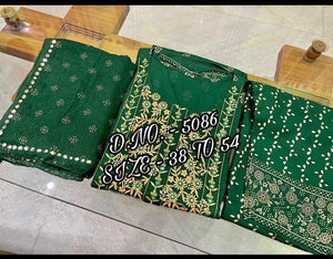 Bottle green rayon salwaar kameez readymade (up to 54 inches)