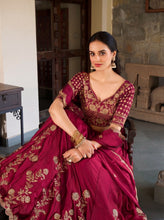 Rangoli silk cerise lehenga