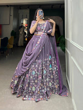 Mauve sequins and mirror work Lehenga