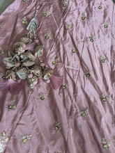 Pink satin silk Lehenga with contrasting dupatta