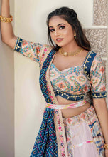 Peach and rama green Lehenga choli - readymade (matching men’s kurta available)