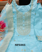 Niks collection - light blue modal chanderi anarkali (plus size option)