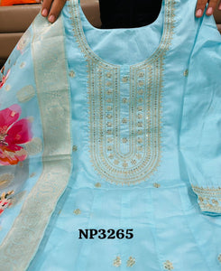 Niks collection - light blue modal chanderi anarkali (plus size option)