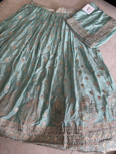 Sea green chiffon embroidered Lehenga