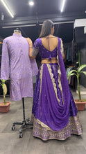 Purpe Dreamer Bollywood fusion readymade Lehenga (men’s kurta matching available)