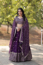 Purple flowy Lehenga