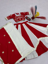 Red and white cotton gota Patti readymade Chaniya Choli