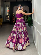 Wine readymade floral indo western Lehenga