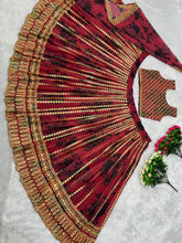 Maroon and gold flowy Lehenga