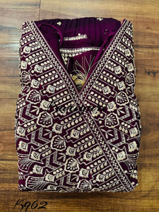 Karigari - wine silk anarkali