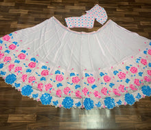 Indo western baby pink floral summery Lehenga with dupatta