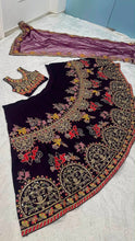 Deep violet Kasturi silk lehenga