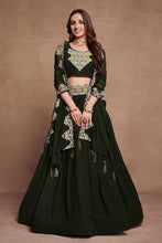 Blooming georgette plain skirt black Lehenga