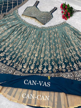 Sea green ombre effect Lehenga - readymade (plus size)