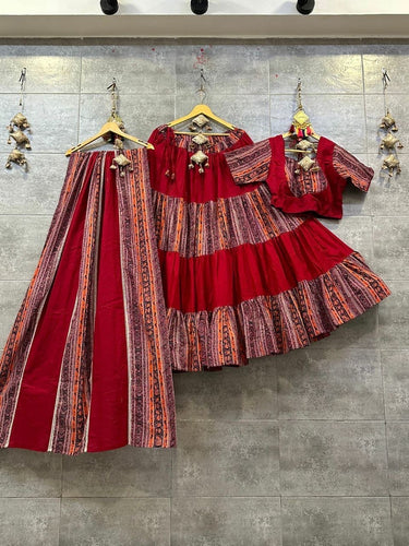 Pure cotton multi layer chaniya choli - readymade