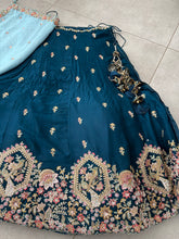 Teal Georgette sequins lehenga