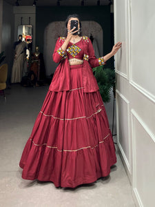 Gujarati style rayon chaniya choli with koti - readymade - lots of colours