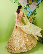Yellow and gold embellished Lehenga