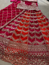 Orange and pink diamond Lehenga