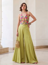 Pistachio green waistcoat and palazzo ser