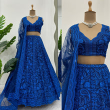 Royal blue sequinned partywear Lehenga