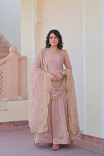 Nude chiffon gown readymade
