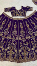Purple and gold Georgette royal look lehenga