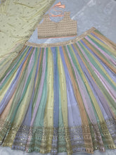 Pastel rainbow panelled Lehenga