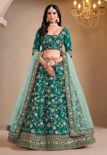 Green art silk Lehenga