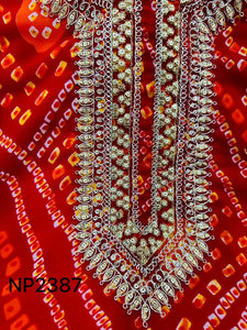 Niks collection - 3 piece bandhani suit in red
