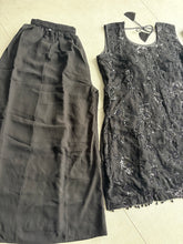 Black sequinned palazzo set (plus size)
