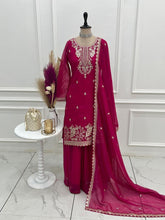 Crunchy silk hot pink palazzo set