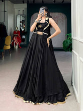 Black lotus handwork readymade lehenga with jacket