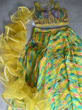 Boutique collection - bright abstract Lehenga with ruffle dupatta