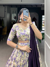 Bloom in silk - purple floral Lehenga