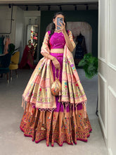 Jacquard silk Paithani Lehenga in purple