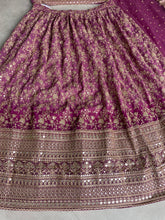 Arna collection - purple and gold floral georgette Lehenga
