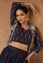 Janisha readymade - purpke silk Lehenga with jacket