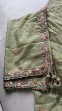 Sage green peacock embroidered lehenga