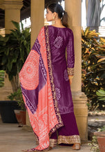 Purple chinon palazzo suit bandhani print (plus size too up to 48”) (gurudwara wedding)
