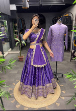 Purpe Dreamer Bollywood fusion readymade Lehenga (men’s kurta matching available)