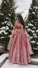 Blush pink sequinned lehenga