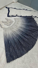 White and blue ombre Lehenga
